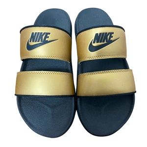 Nike Off-Court Gold & Black Duo Revive Foam Slides Size 7